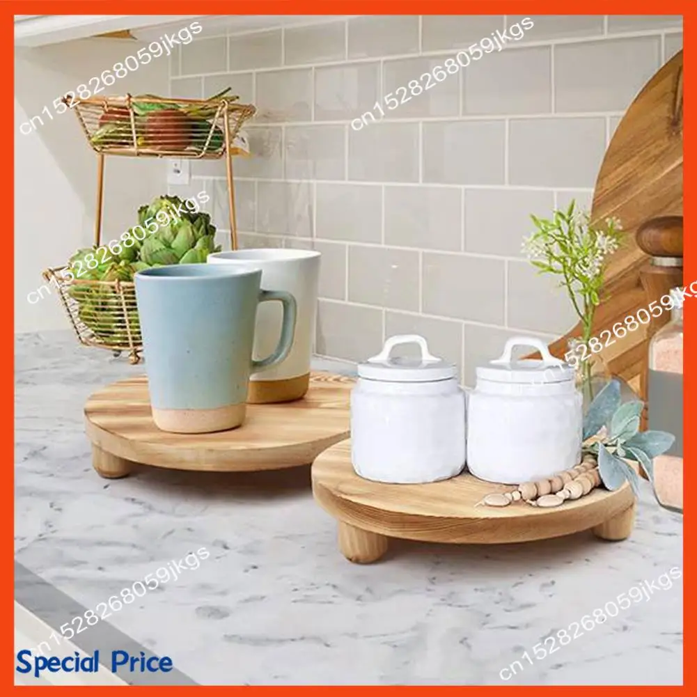 ABIY 2 PCS Round Pedestal Riser Board Wood Display Board Pedestal Board Wood Color About 25X25x5cm For Indoor Outdoor Display