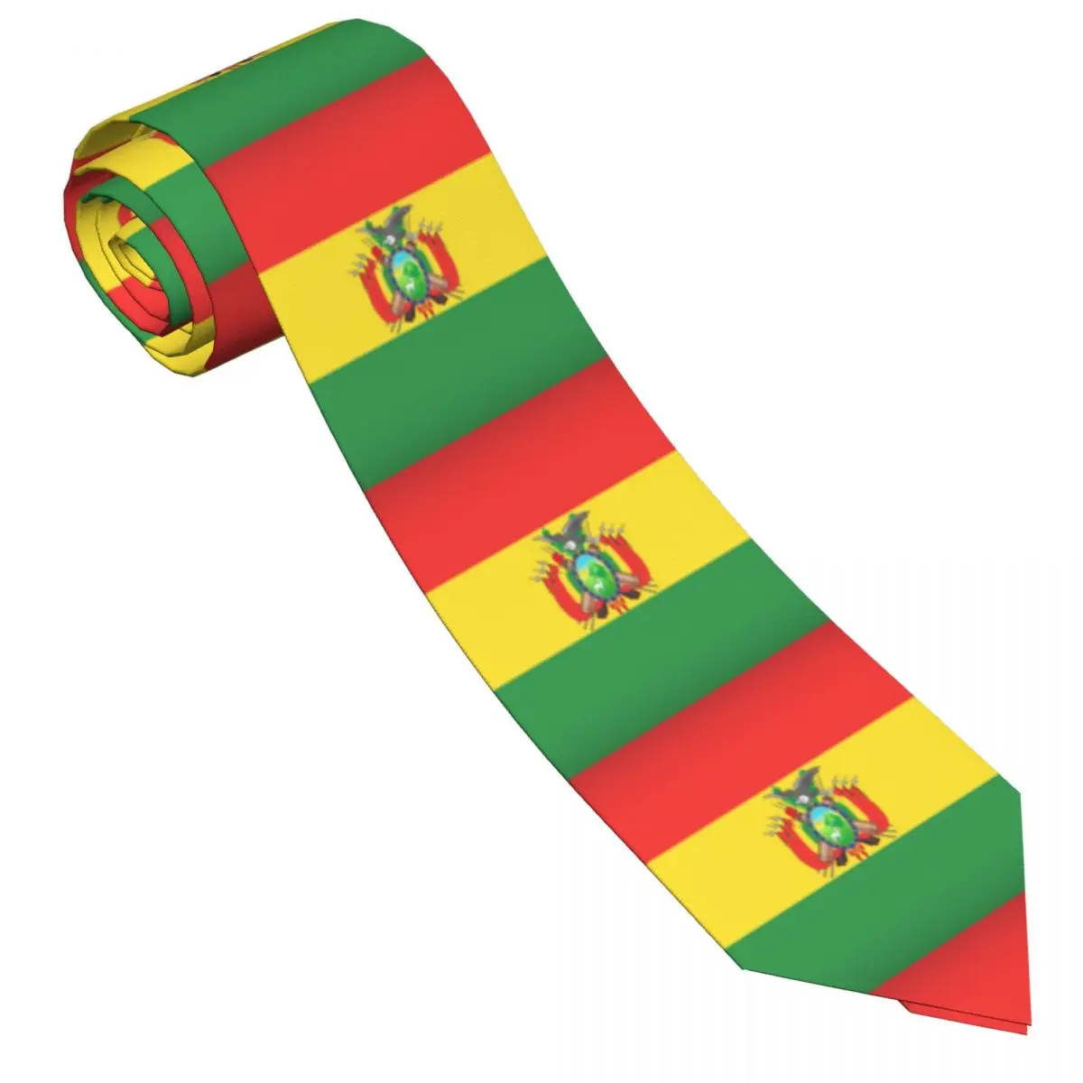 Mens Tie Classic Skinny The National Flag Of Bolivia Neckties Narrow Collar Slim Casual Tie Accessories Gift