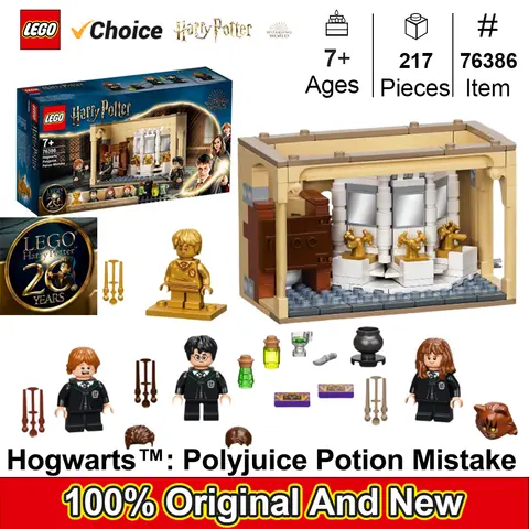 LEGO 76386 Harry Potter Hogwarts: Idea regalo per errore di pozioni di poliziotta per nipoti con minifigure Golden Harry Potter