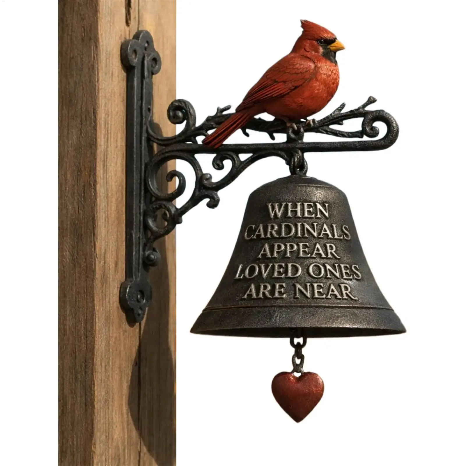 door Bell Wind Chimes Red Bird Iron Broom Door Hanger Hanging durable Retro Door emotional attachment doorbell home decor