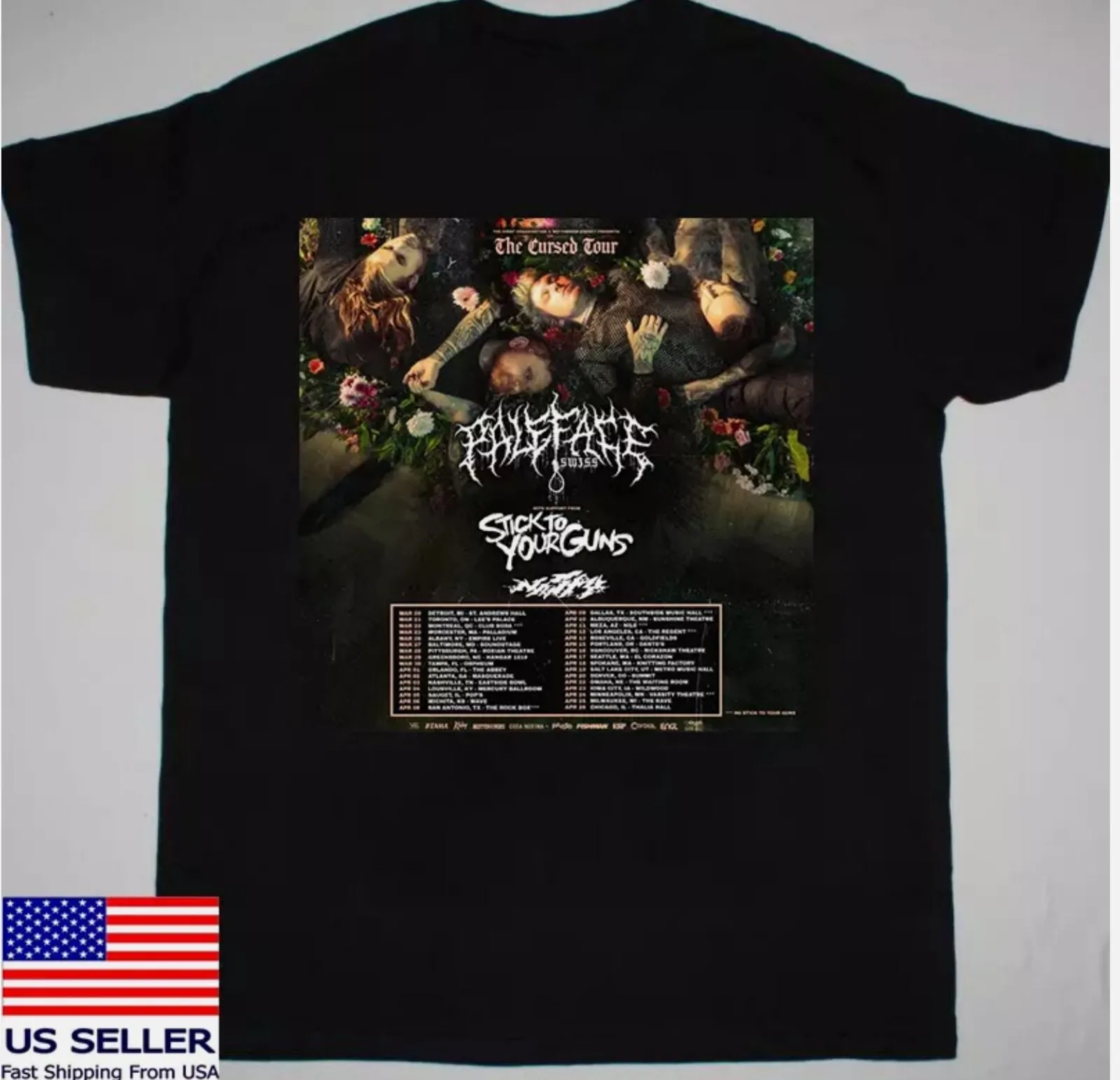 Paleface Swiss Band The Cursed Tour 2025 T Shirt Full Size S-5XL
