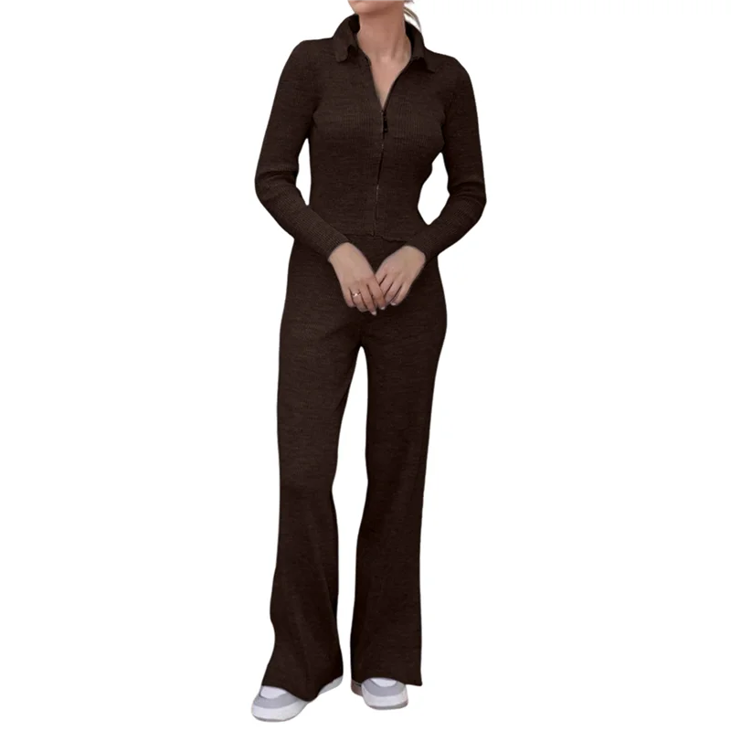 

CYL-Women 2 Piece Lounge Matching Set Wide Leg Sweatpant Half Zip Long Sleeves V-Neck Sweatshirt