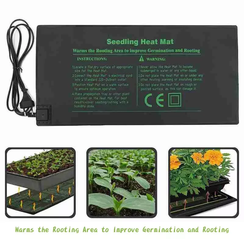 Plant heating pads 50x25cm 240V 17.5W Plants Growth Heating Mats Seedling Heat Mat Indoor Plants Germination Waterproof Heating