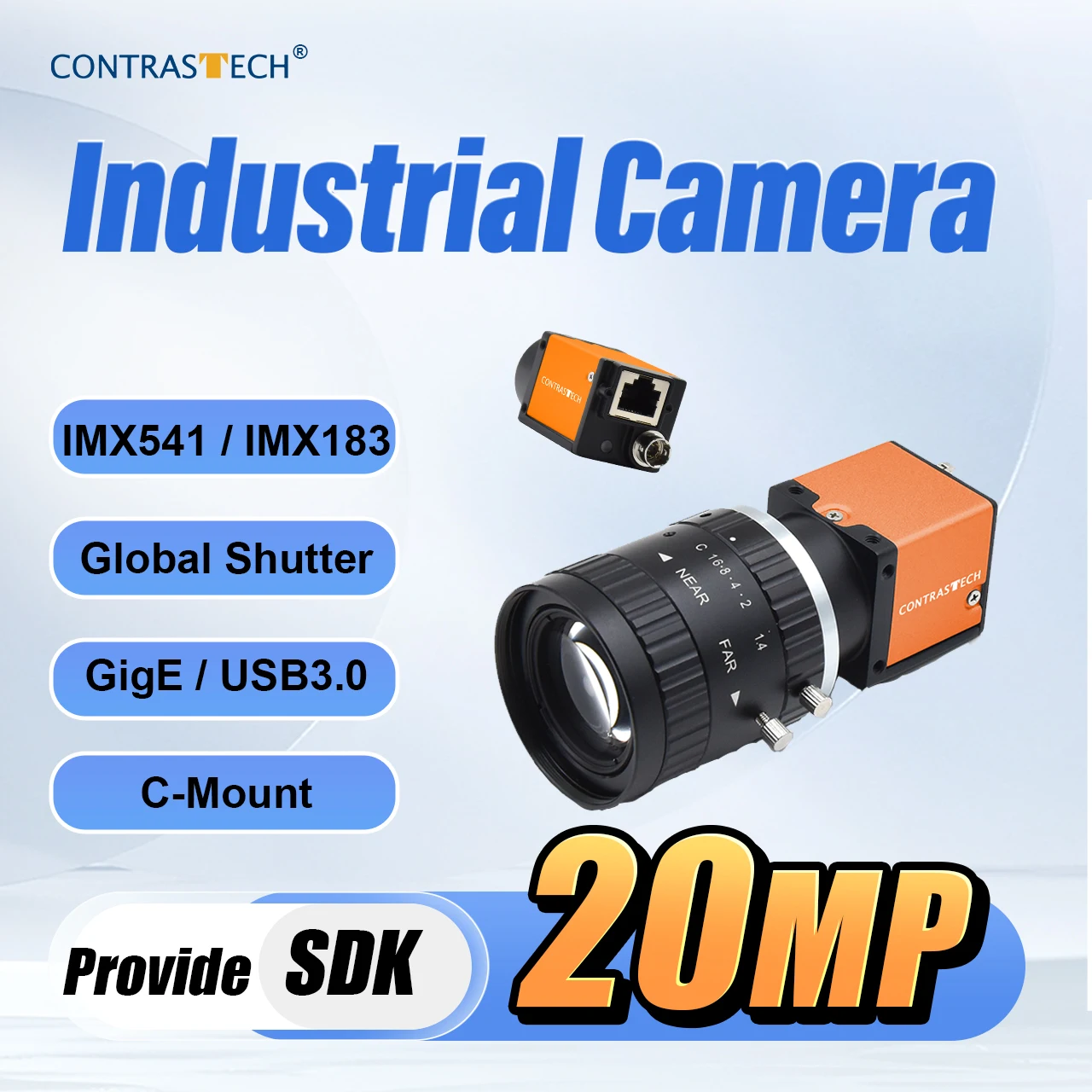 

20MP Industrial Camera High Resolution IMX541 IMX183 USB3 Cam GigE Machine Vision Camera Global Shutter AOI PCB Inspection