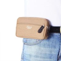 6-inch mobile phone storage waist bag for men, multi-functional horizontal belt canvas waist bag, work waist hanging bag