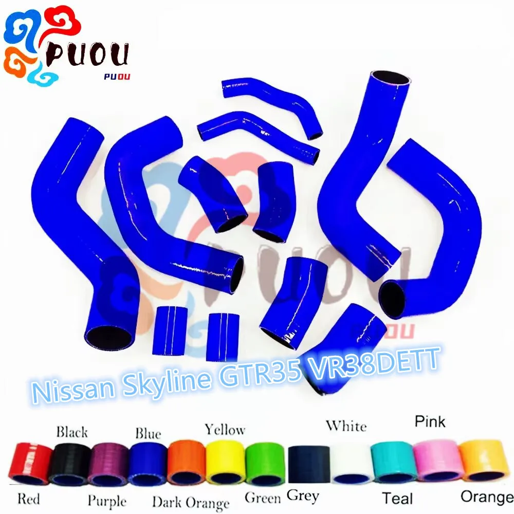 For Nissan VR38DETT Skyline GTR35 Turbo Intercooler Hoses Kit Silicone Induction Cooling Pipe