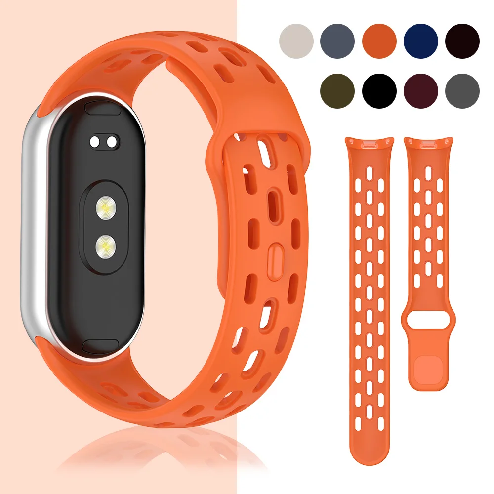 Silikonarmband für Xiaomi Mi Band 10 9 8 NFC Zubehör Sport Atmungsaktives Armband Pulseira Correa Miband Mi Band 10