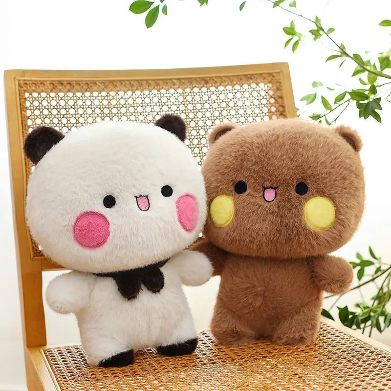 Bubu and Dudu ตุ๊กตาหนานุ่มหมีแพนด้าน่ารักการ์ตูนหมี plushie ตุ๊กตา Kawaii นุ่มยัดไส้สัตว์หมอนของเล่นของขวัญสำหรับวันเกิดสำหรับเด็กของขวัญ