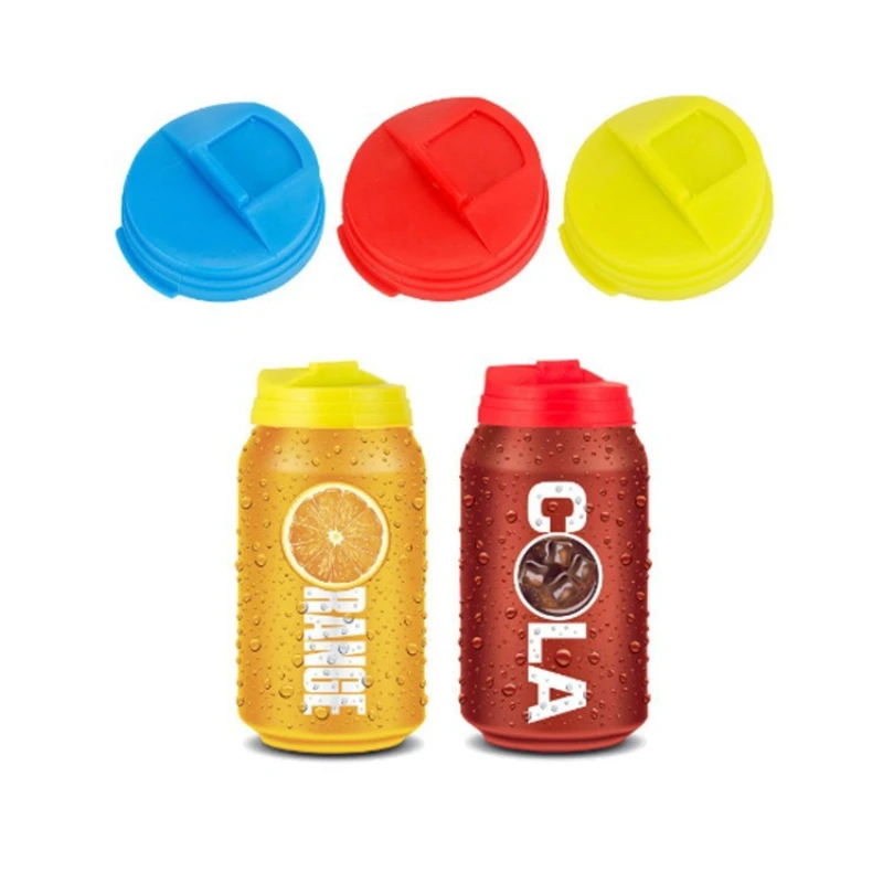 3PCS Soda Can Covers Reusable Plastic Can Lids Round Protector Spill-proof Soda Spill Stopper Standard Size Cans Beverage Sodas