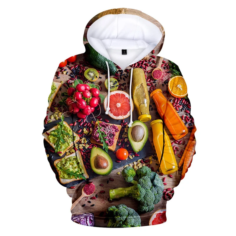 Funny Vegetable Pattern Hoodies For Men Women Fruit Plant 3D Printed Pullovers Casual Hooded Long Sleeves Loose Kids Sweatshirt