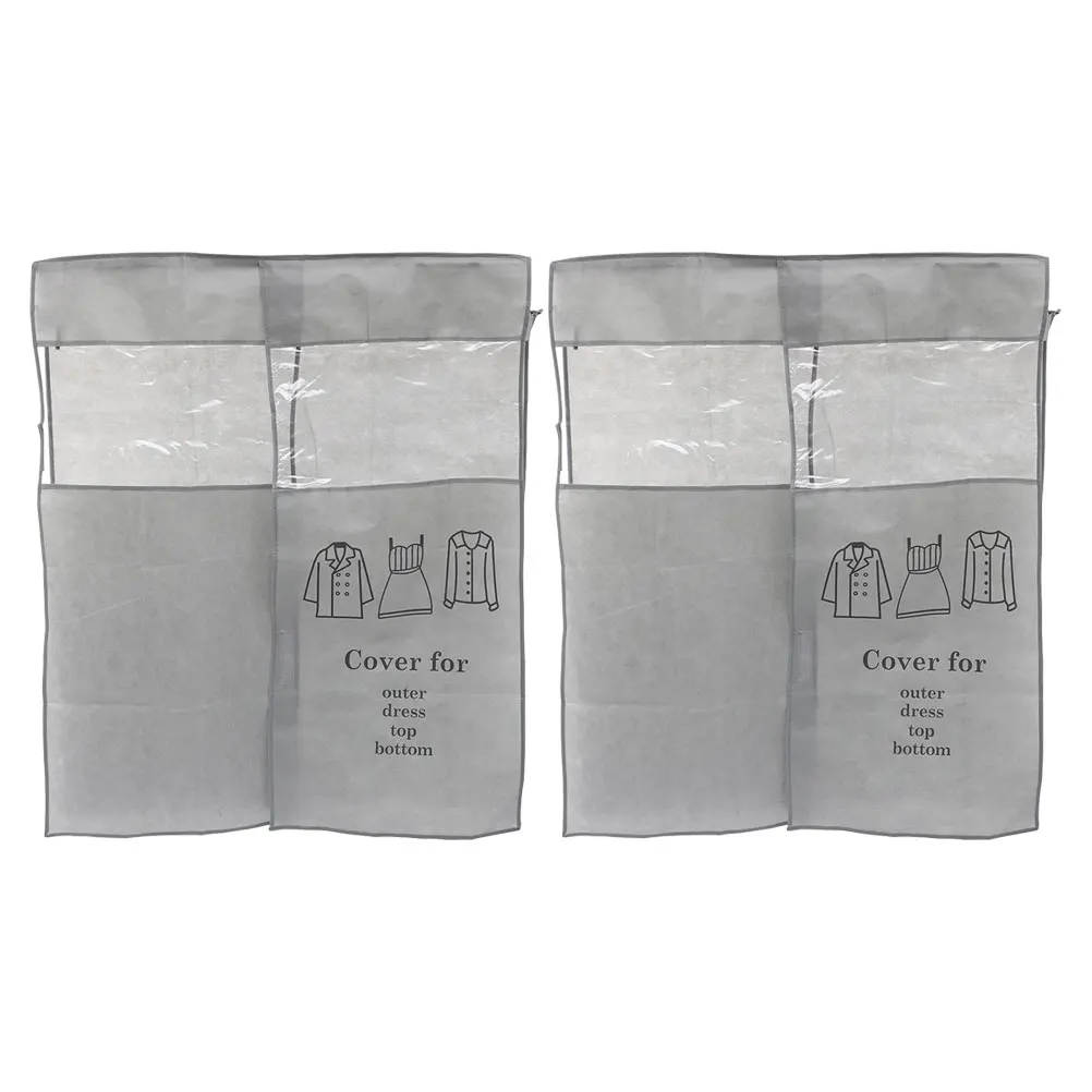 

2 Pcs Dust-proof Hanger Cover Protector Fabric Garment Clothing Clothes Covers Hanging Rack Shelf