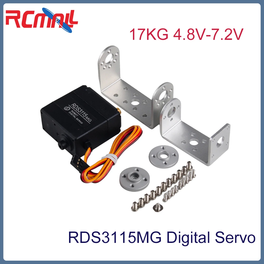 DS RDS3115MG Digital Servo 17kg.cm แรงบิดขนาดใหญ่ 180/270 องศาแกนคู่แกน Servo 4.8-7.2V สําหรับ RC เรือหุ่นยนต์