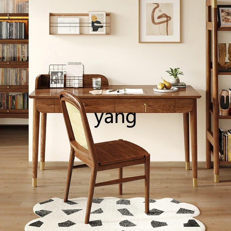 LTT simple all solid wood with drawer desk computer writing study table workbench