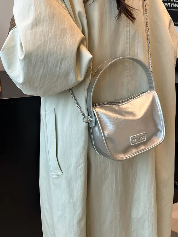 Fashionable Simple Chain Crossbody Bag Women's Handbag Stylish Early Autumn Small Square Bag Casual Leisure Handbag