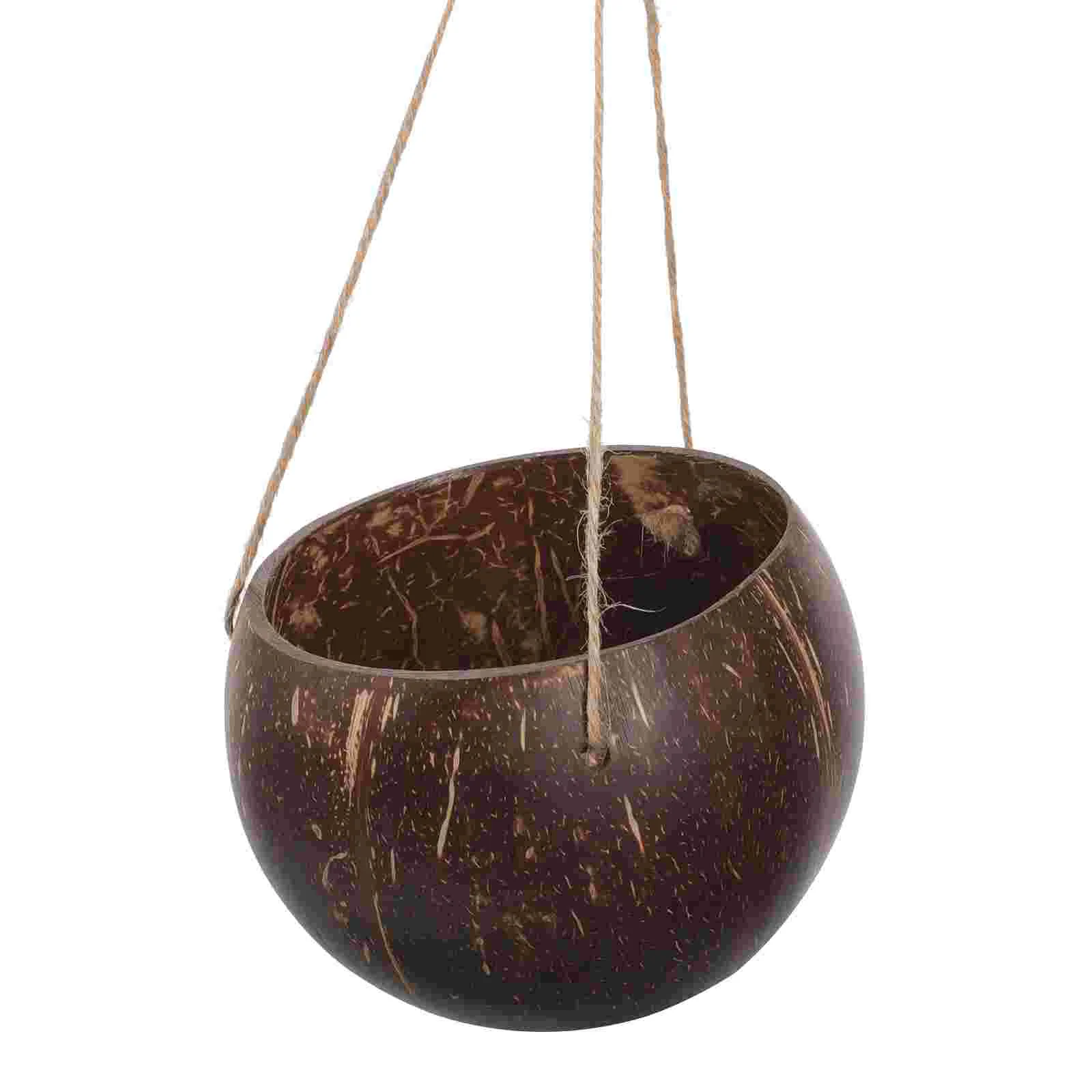 

Coconut Shell Flowerpot Hanging Plant Pots Indoor Wall Mount Basket Large Natural Balcony Planter Holder Baskets