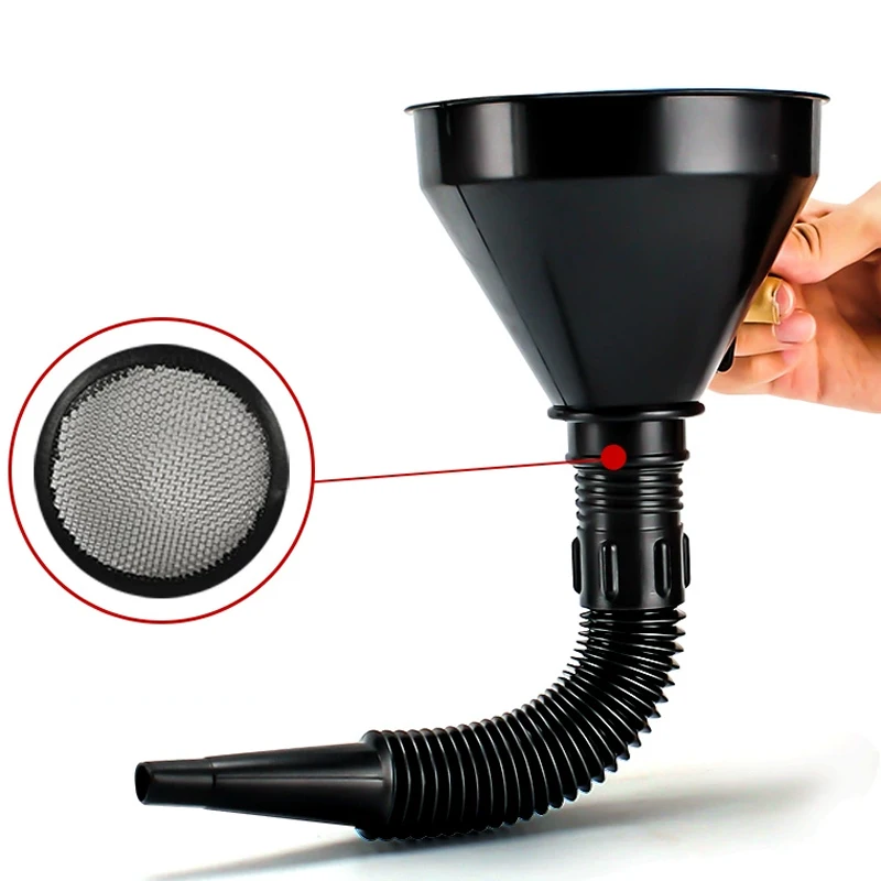 Universal Telescopic Car Refueling Funnel Engine Oil Gasoline Filter Transfer Funnels Foldable Portable Funnels Accessories