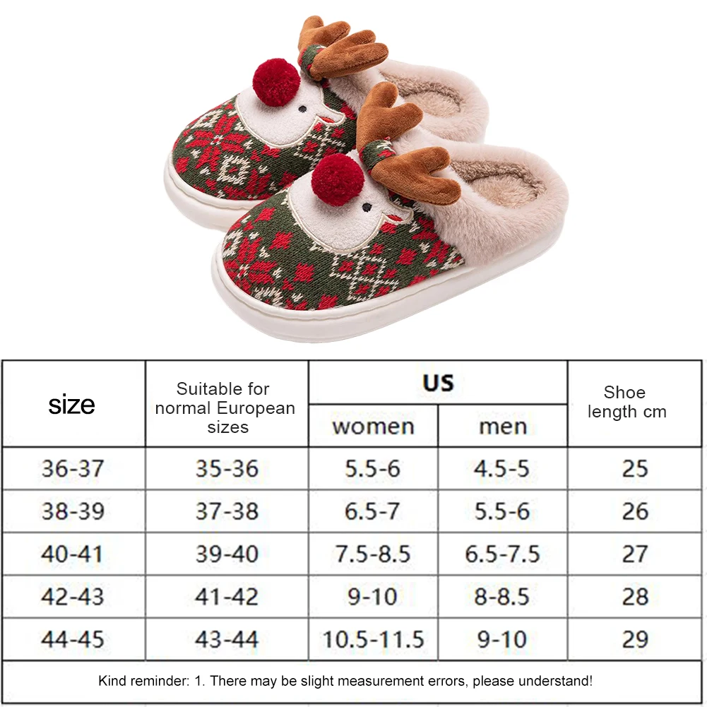 คริสต์มาส Elk Plush รองเท้าแตะ SLIP-ON House รองเท้าสบาย Furry Reindeer รองเท้าแตะรองเท้าแตะสัตว์น่ารักสําหรับฤดูใบไม้ร่วงฤดูหนาว