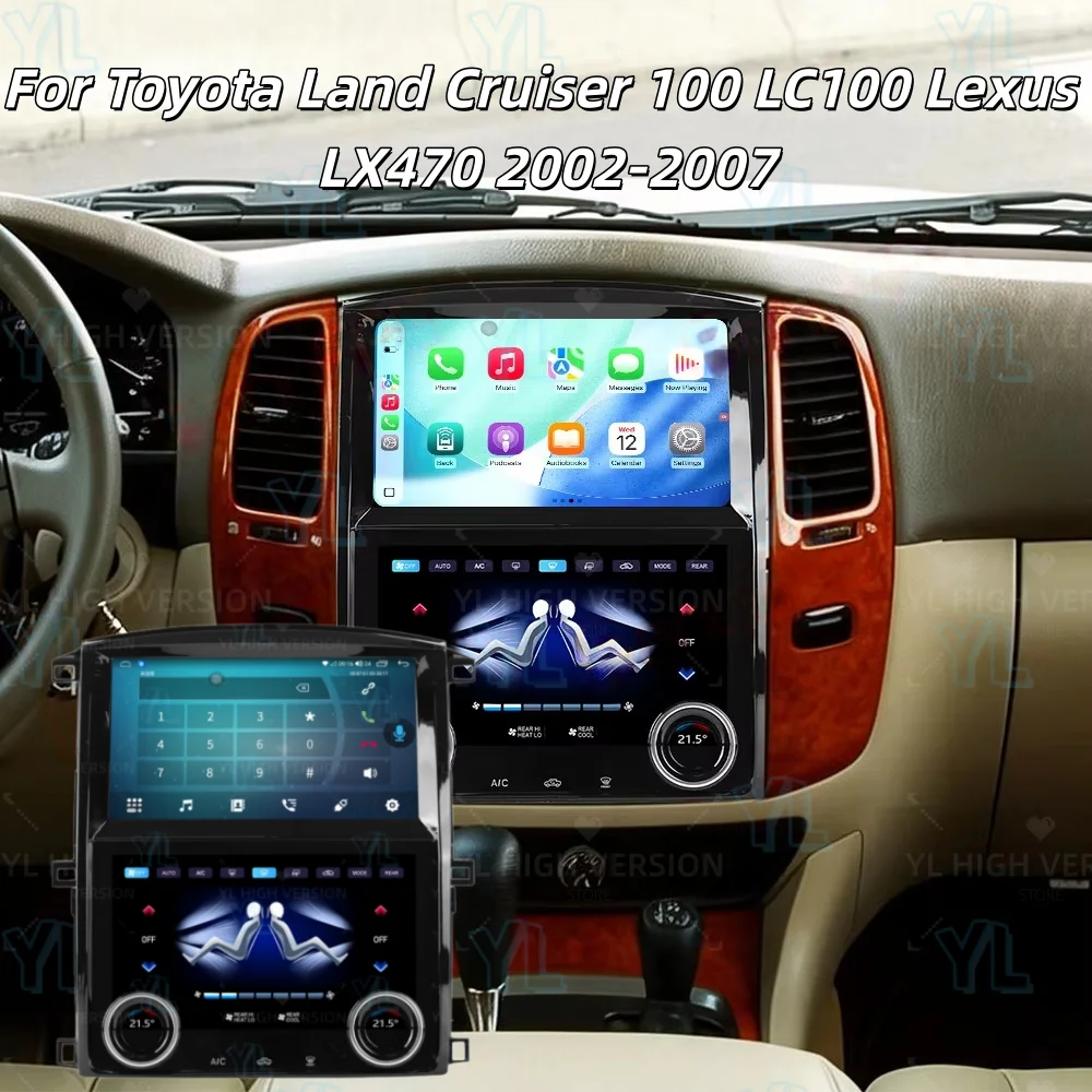 YM 10 Inch Android Auto For Toyota Land Cruiser LC100 Lexus LX470 2002-2007 Multimedia Player Climate Control Screen GPS Carplay