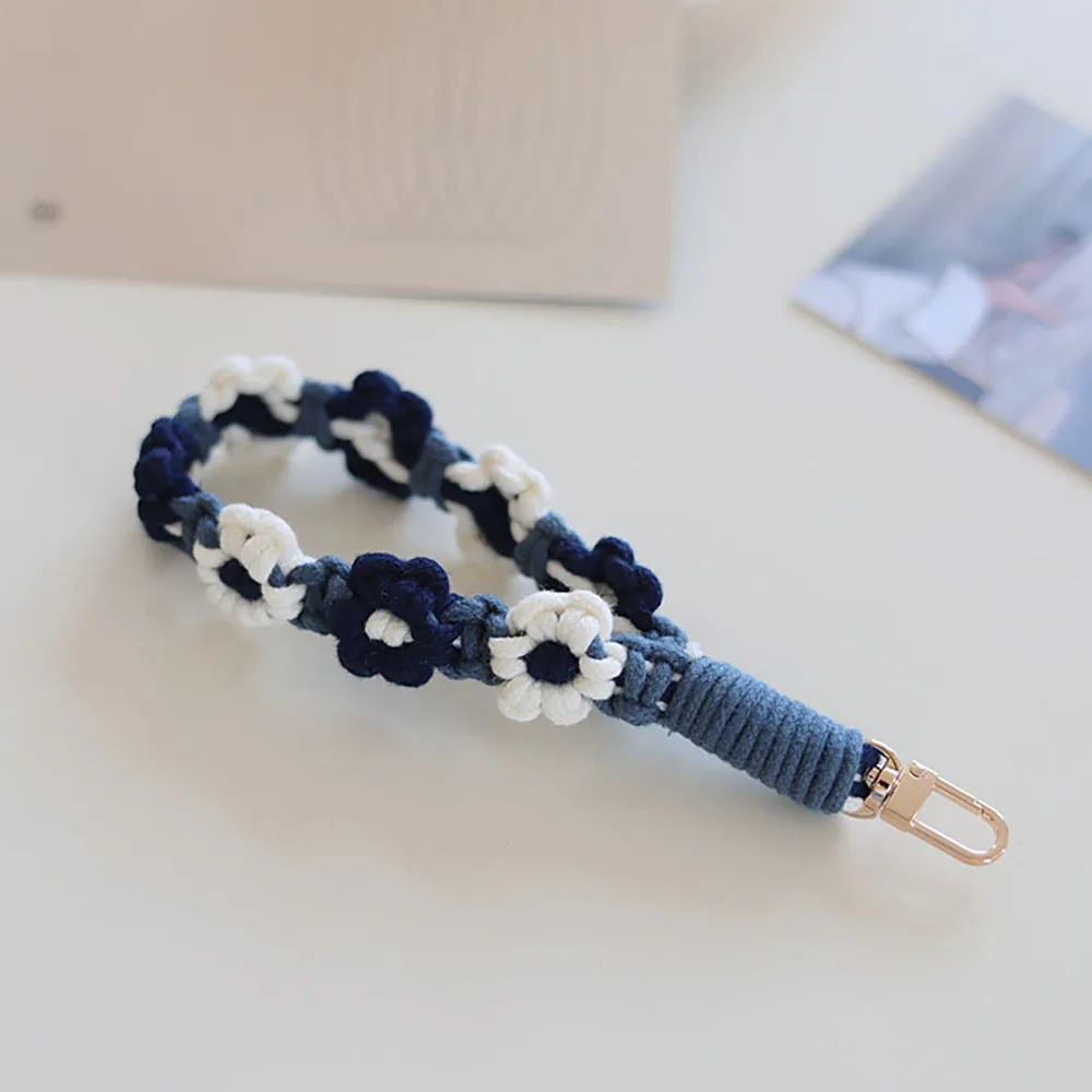 

Cellphone Strap Lanyard Boho Phone Case Rope Phone Wristband DIY Craft Accessories Daisy Flower Keychain Keyring Pendant