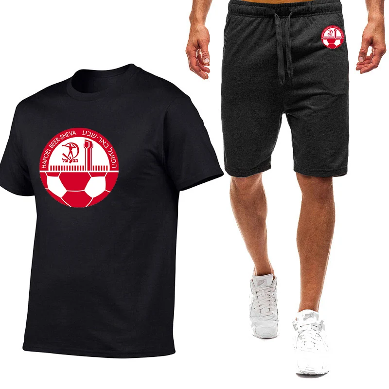 

HAPOEL BEER SHEVA Printed Men's New Summer Sportswear Cotton Short Sleeves Breathable T-Shirts Tops Shorts Casualwear Suits