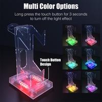 RGB Dual Game Controller Holder Headphone Stand Transparent Controller Display Stand For PS5 For PS5 Portal Game Accessorie B6L7