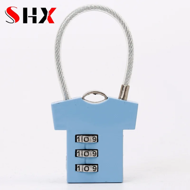 3 Digit Aluminum Alloy Password Lock Steel Wire Security Lock Suitcase Luggage Coded Lock Cupboard Cabinet Locker Padlock