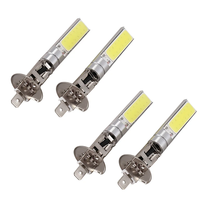 4X H1 Xenon biały 6000K 7.5W COB LED SMD DRL żarówka do reflektora światła przeciwmgielnego
