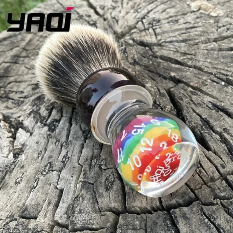yaqi-26mm-メンズシェービングブラシホルダー-ラッキーダイスデザイン-ツーバンド-バジャーヘア-高品質-ソフトシェービングブラシ-メンズ用