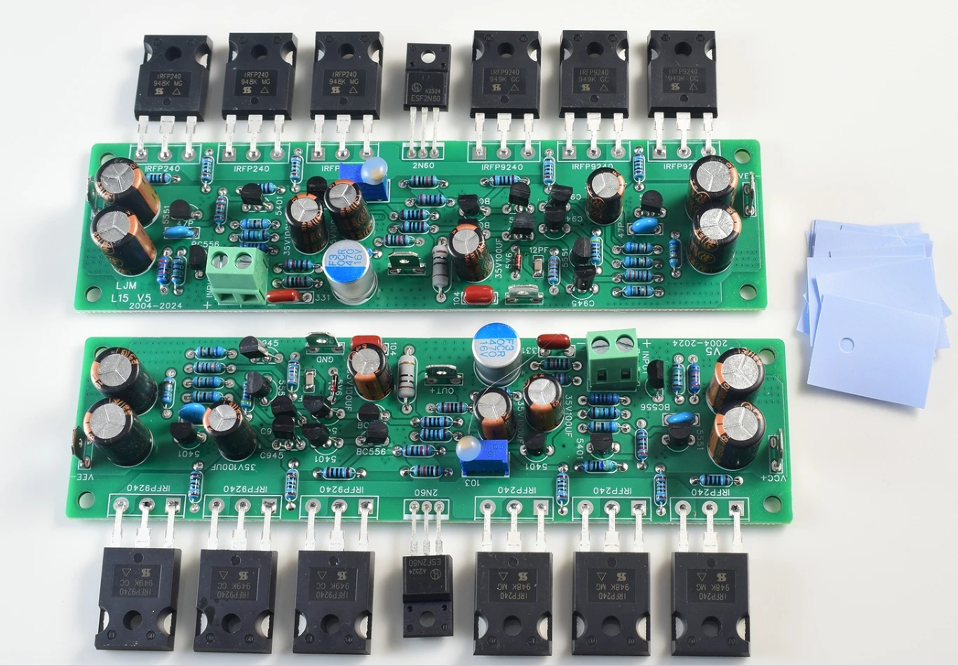2 шт., плата стереоусилителя L15 MOSFET, 2-канальный усилитель 300 Вт 8R, класс AB IRFP240 IRFP9240
