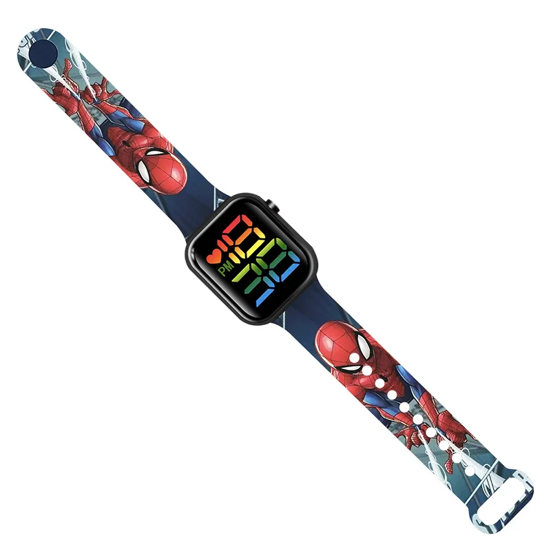 Cartoon LED Child Electronic Watch Spiderman Hello Kitty Anime Printing Pattern Naruto One Piece Student Wrist Watch Kids Gift