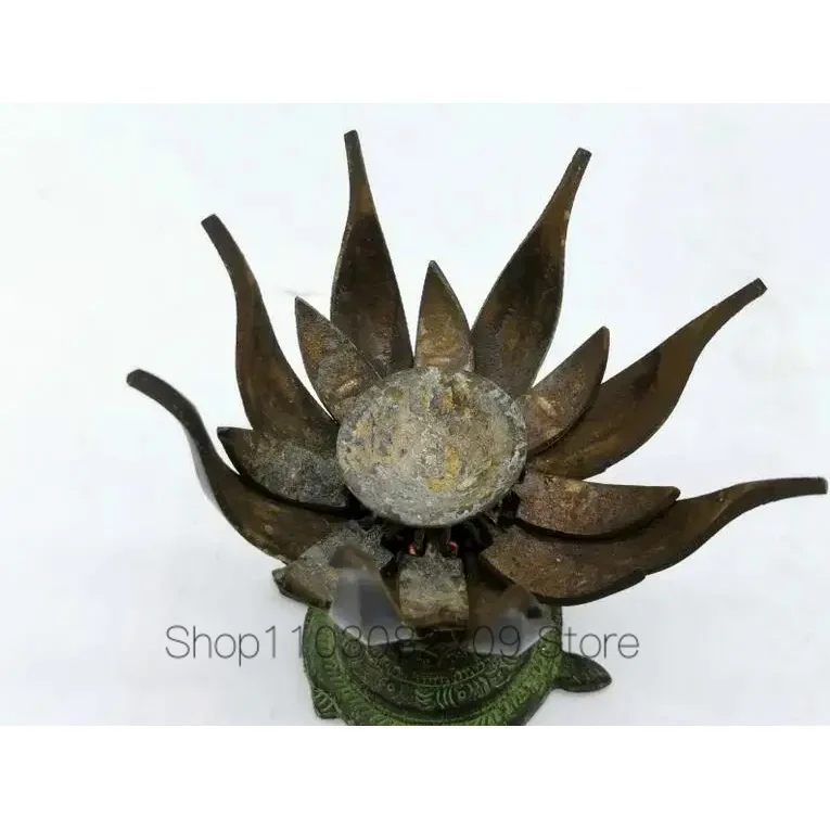 Imagem -03 - Handmade Bronze Lotus Statue Candlesti Incenso Queimador Chinês