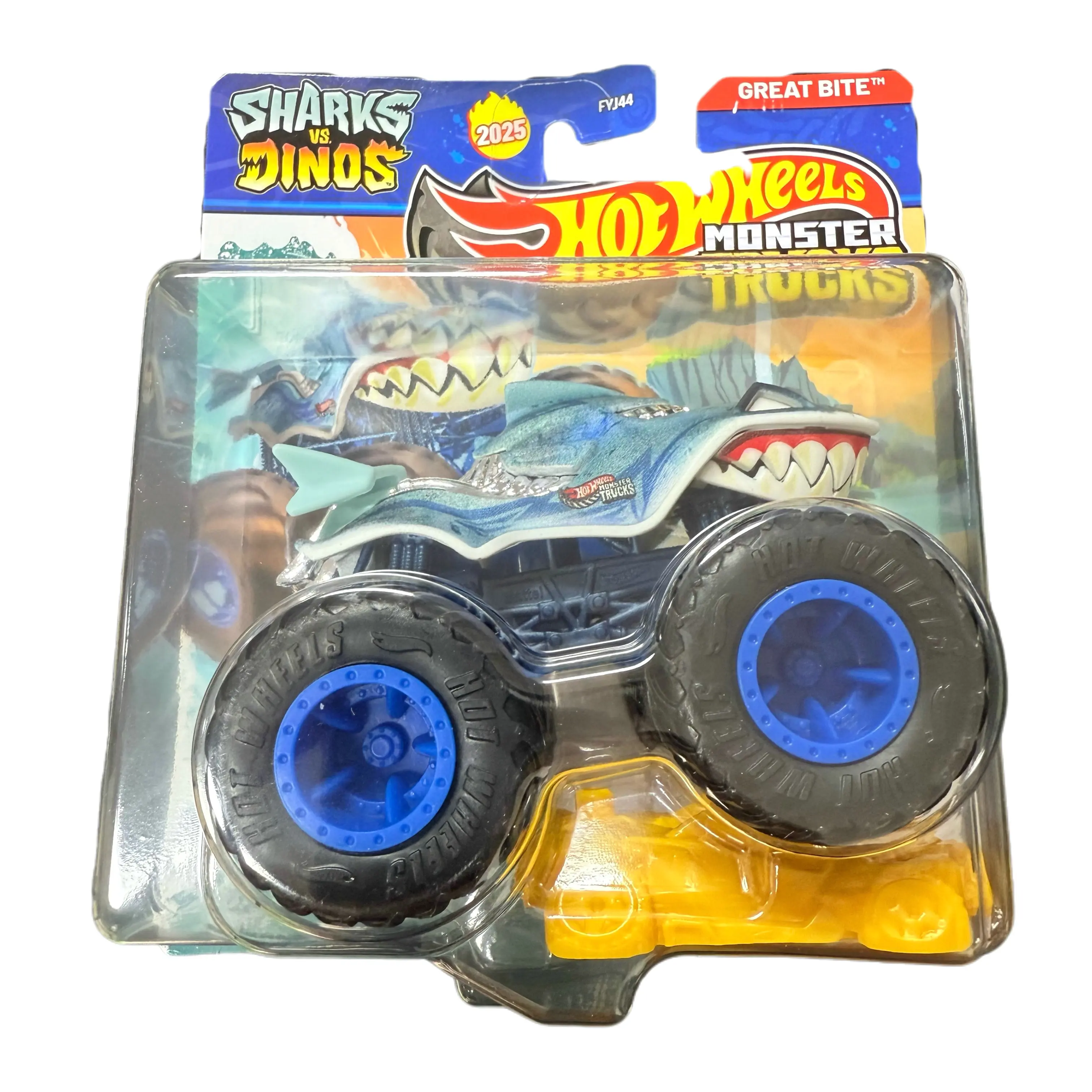 2025 Hot Wheels Cars MONSTER TRUCKS GREAT BITE TIGER SHARK DODGE CHARGER R/T Metal Die-cast Model Collection Toy Vehicles FYJ44