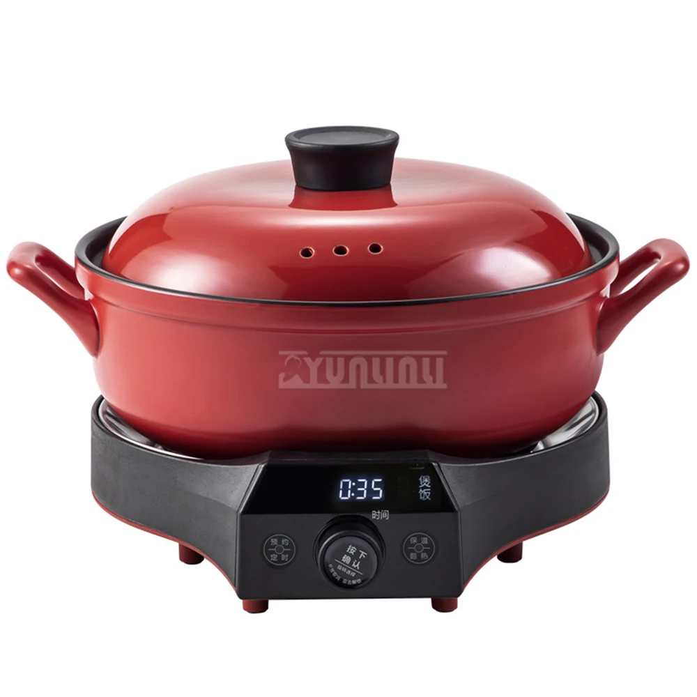 وعاء تسخين كهربائي سيراميك متعدد الوظائف منزلي ، آلة طهي ، نوع منقسم 5 لتر ، وعاء طين حساء