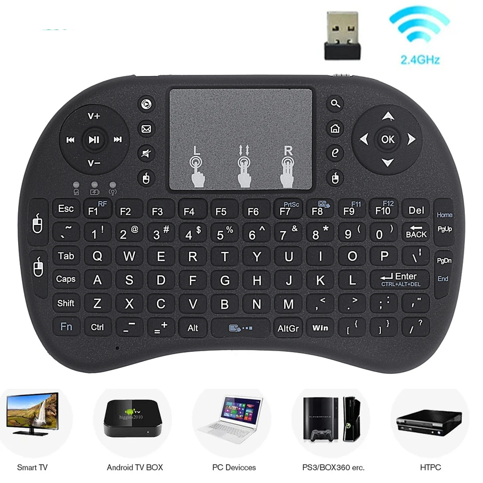  I8 2.4G Mini Wireless Keyboard 2.4GHz Air Mouse Remote Touchpad For Android TV Box PC Smart TV 