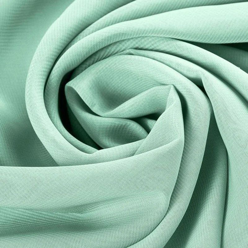 Green Chiffon Fabric Drape High Density Georgette Polyester For Summer Skirt Lining, Shirt, Pants, Dress ,Handmade DIY Clothing