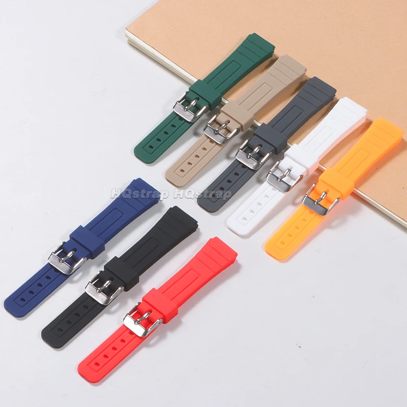 Silicone Strap 18mm for Casio F-91w Watch Band Rubber Waterproof Bracelet Universal Replacement Wristband Soft Sport Watchbands
