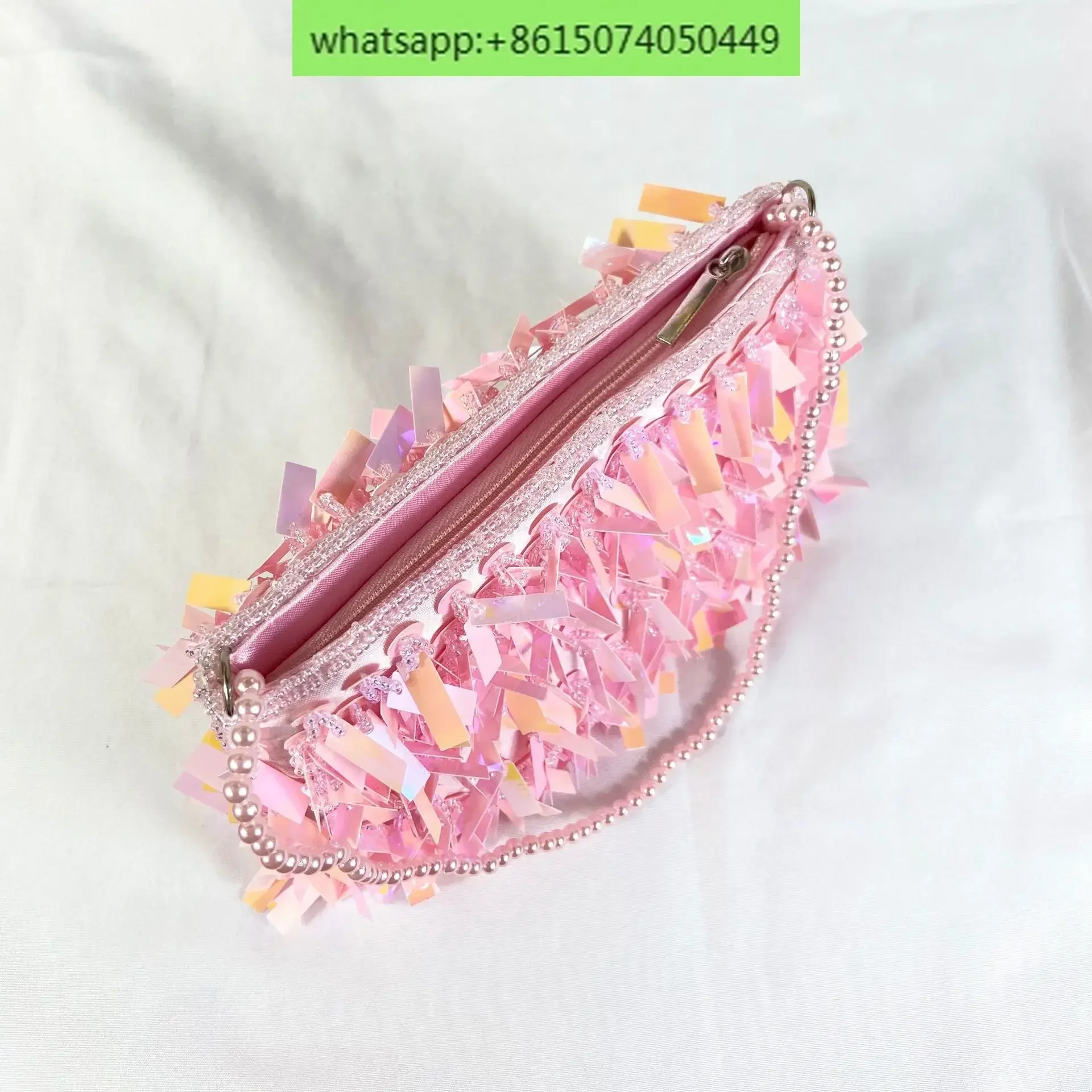 Pearl Embroidery Banquet Bag Xiaoqing New Sequins Handheld Banquet  Party Dress Bag Clutch Purse