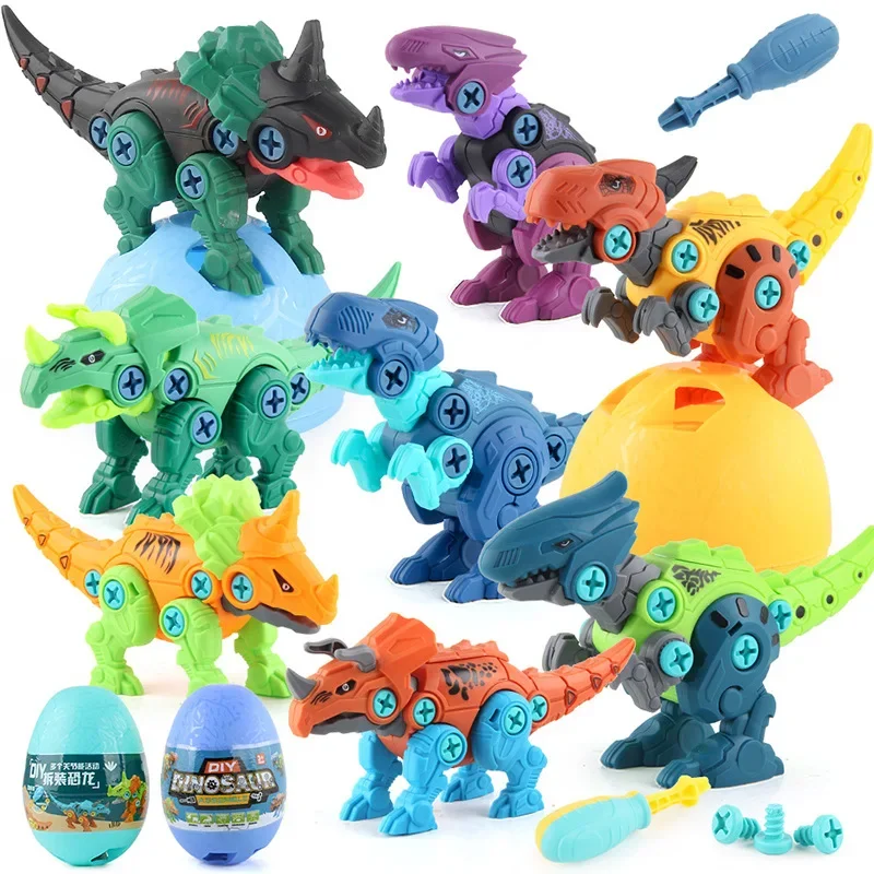 Dinosaurus ei willekeurige stijl kinderen demontage en montage dinosaurus bouwstenen DIY montage schroef gedraaid ei kindercadeau