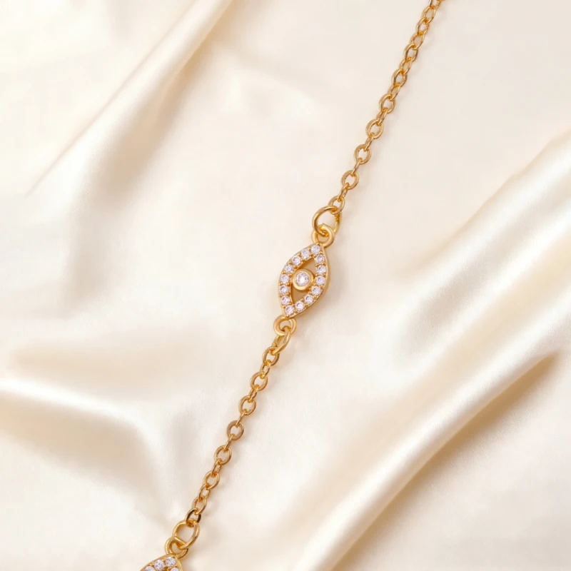 سوار ذهبي كامل الماس عين الشر سحر محظوظ الأوروبية والأمريكية المتخصصة الخفيفة الفاخرة اليومية تنوعا التبعي