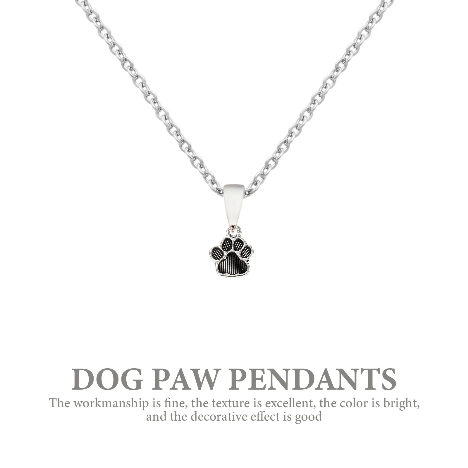 

100 Pcs Dog Paw Accessories Necklace Charm for Bracelet Print Jewelry Making Charms Multicolor Pets Zinc Alloy