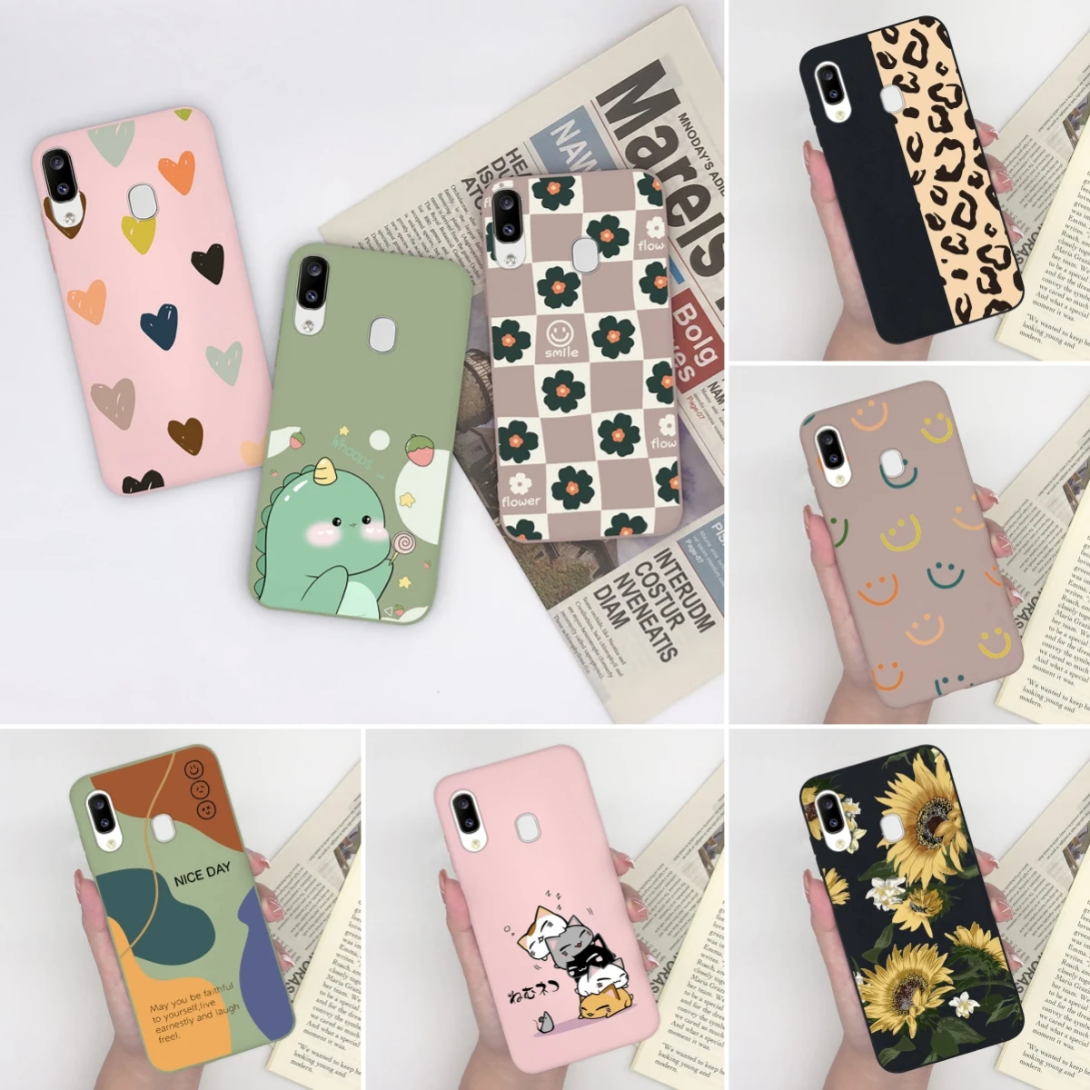 For Samsung A20 A20S A20E Phone Case Trendy Pattern Soft Matte Silicone Back Cover For Samsung Galaxy A20 S E A 20 Funda Shell