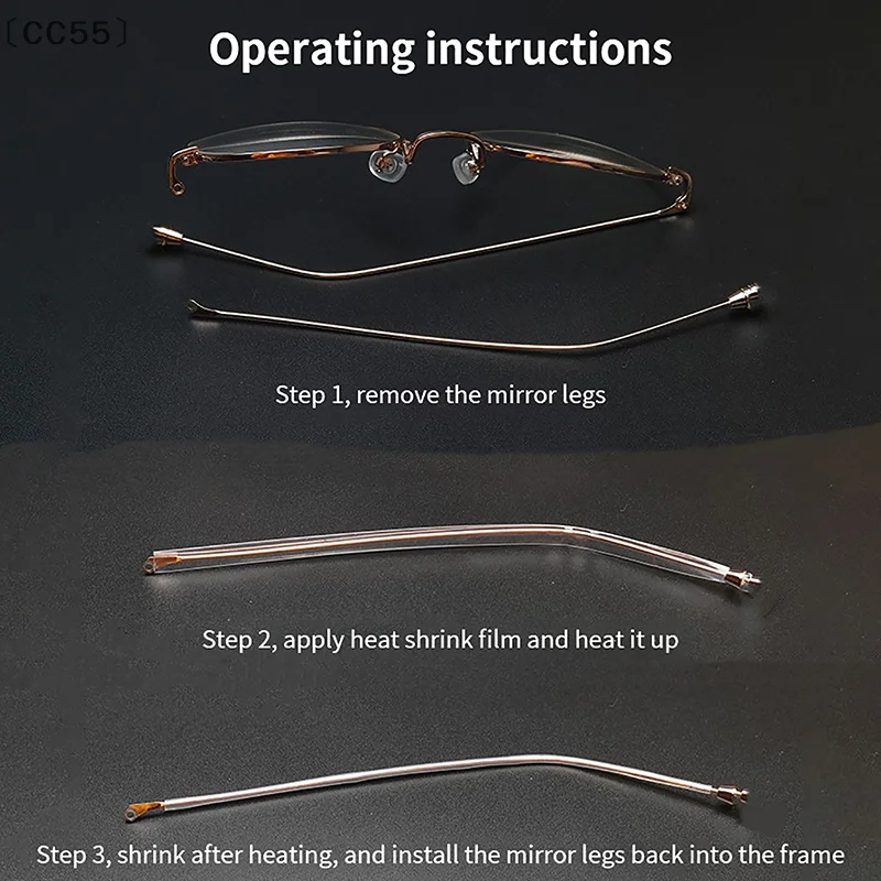 〔CC55〕1M Eyeglasses Anti-Allergic Heat Shrinkable Tip Tube Cover Optical Store Access for Metal SunGlasses Ear Face Protection