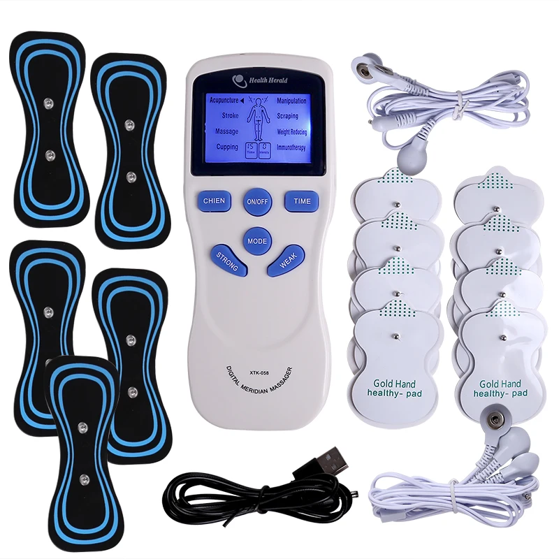 Multi-functional Blue Screen Small Machine Muscle Stimulator Massager Back Neck Shoulder Pain Relief Electric Electrode Machine