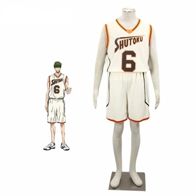 Cosplay Kuroko no Basuke SHUTOKU No. 6 10 Midorima Shintaro Basketball Jersey Costume Sports Uniform ir;l5