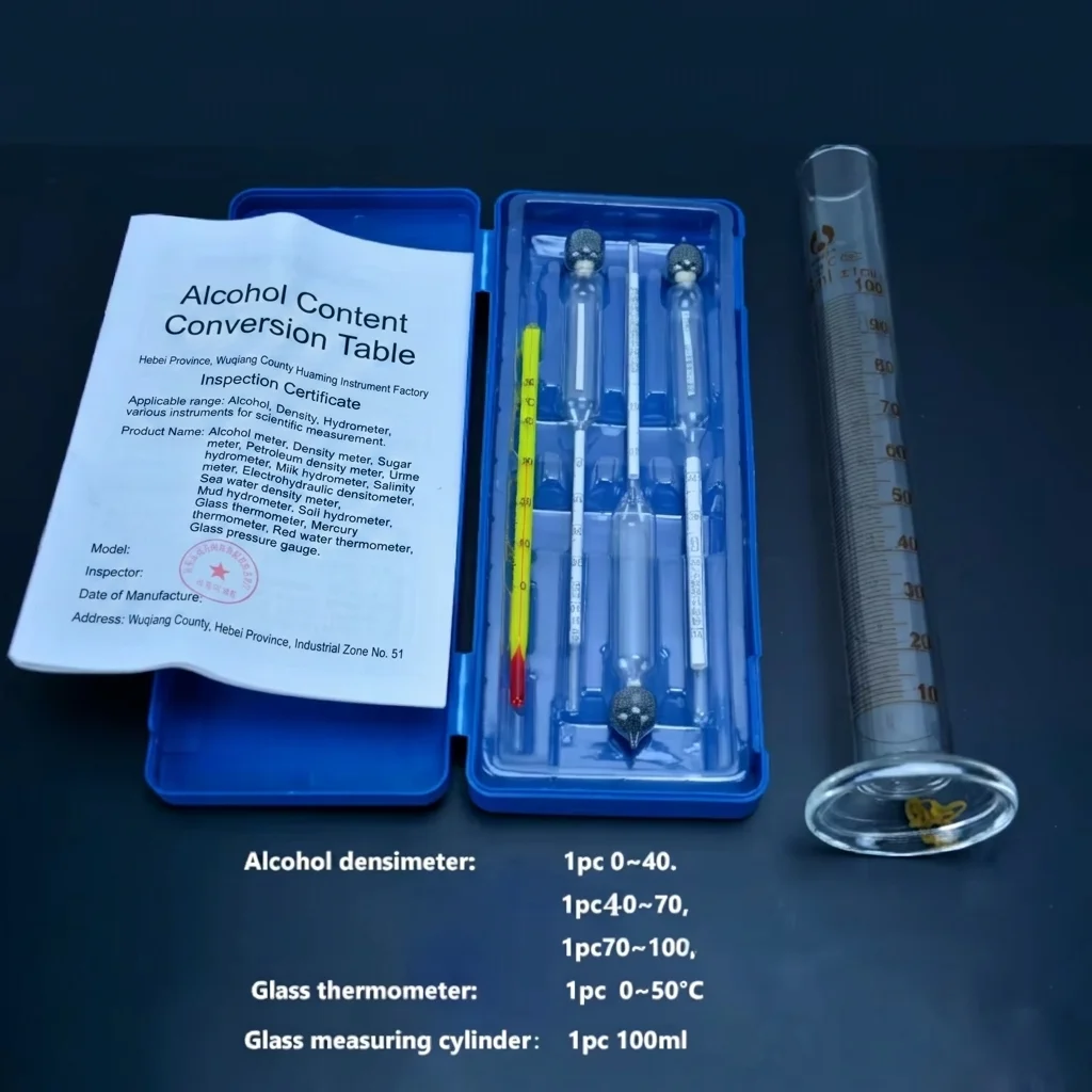 Alcohol Hydrometer Densimeter Set