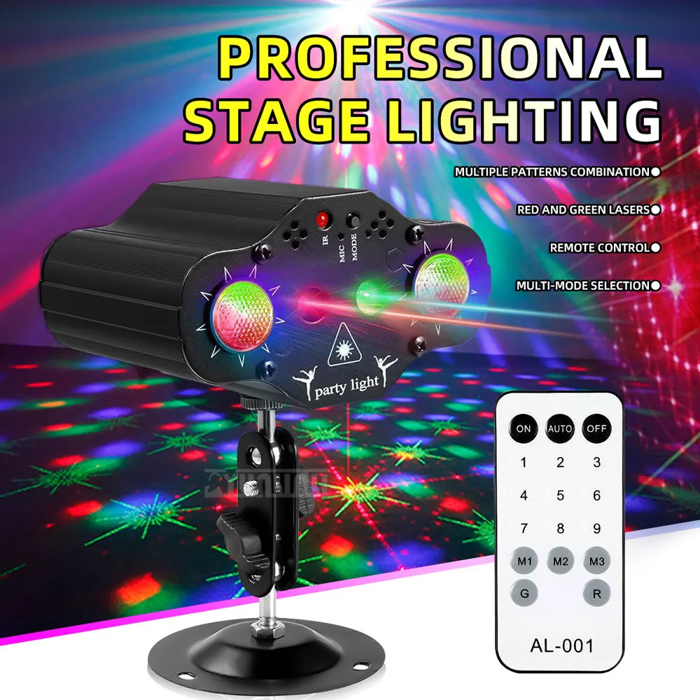 Party Room Stage Light, Home KTV Light, LED Color Laser Light, Disco Strobe Light with Sound Activated for Light Show