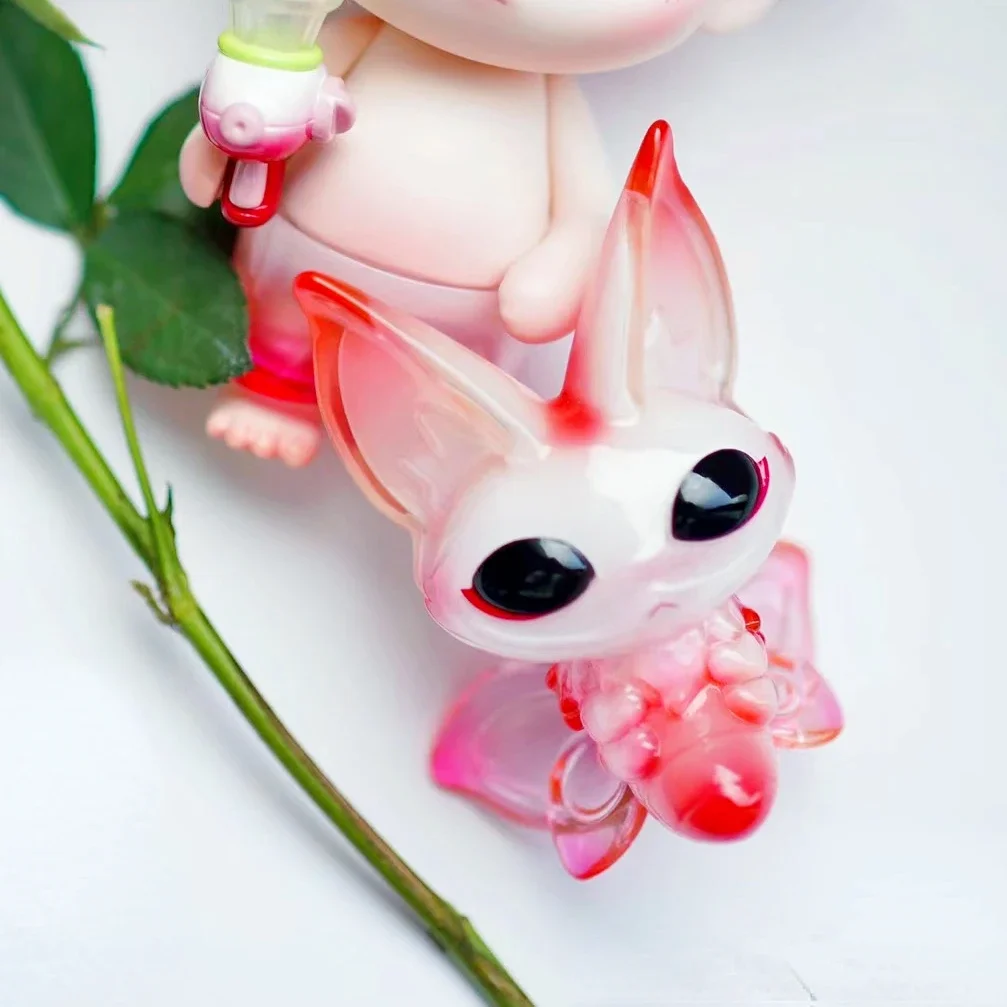 

Original Dimoo Partner Friend Pink Fox Butterfly Small Figure Toy Flora Kawai Decoration Designer Toy Girlfriend Gift