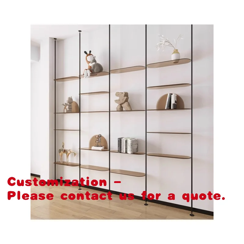

Customize.Italian Minimalist Glass Display Shelf Living Room Floor-to-Ceiling Partition Bedroom Floor-standing Bookshelf Metal D