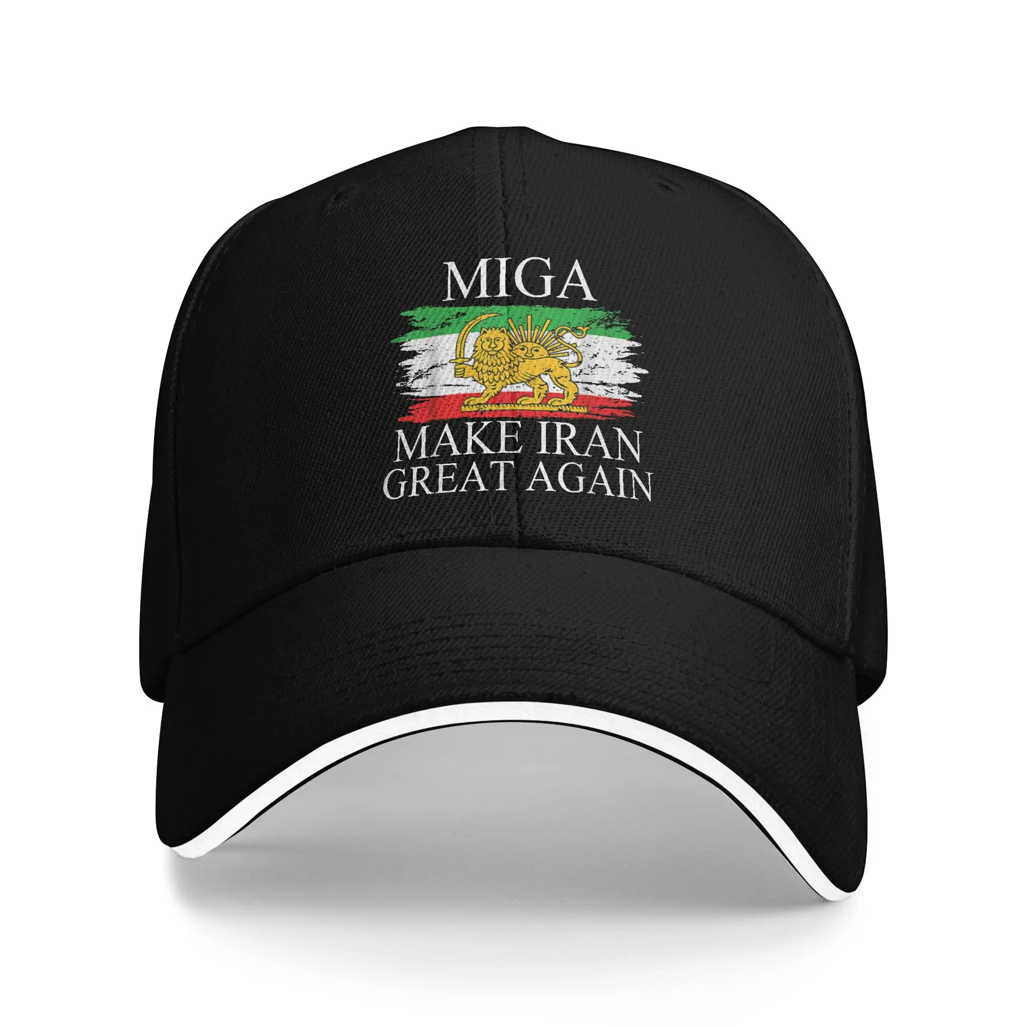 Iranian Shirt Make Iran Great Again Emblem Of Iran MIGA Baseball Cap  Trucker Hat Summer Men Women Outdoor Sports Baseball Caps