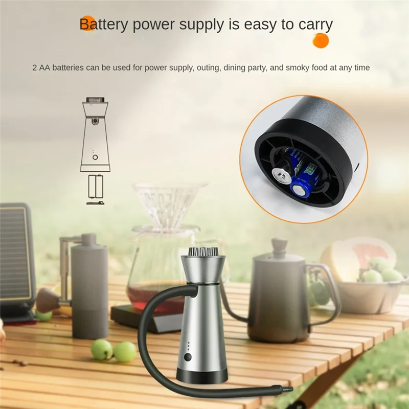 مدخن كوكتيل جيد، أداة تدخين محمولة للأطعمة والمشروبات الكهربائية، حاقن دخان داخلي وخارجي، مدخن محمول متين